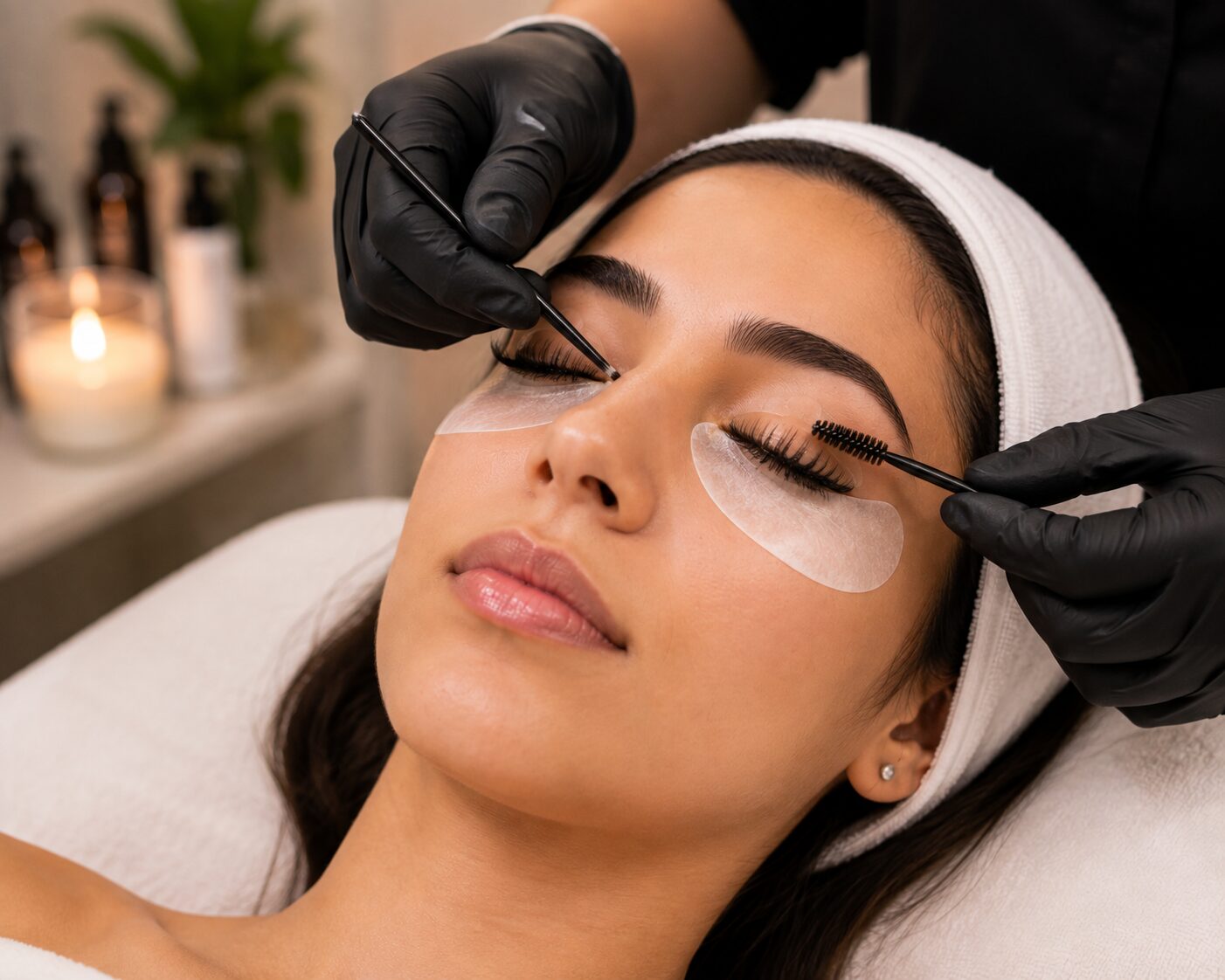 hair in shape.Lash lift and tint service in Venice Blvd